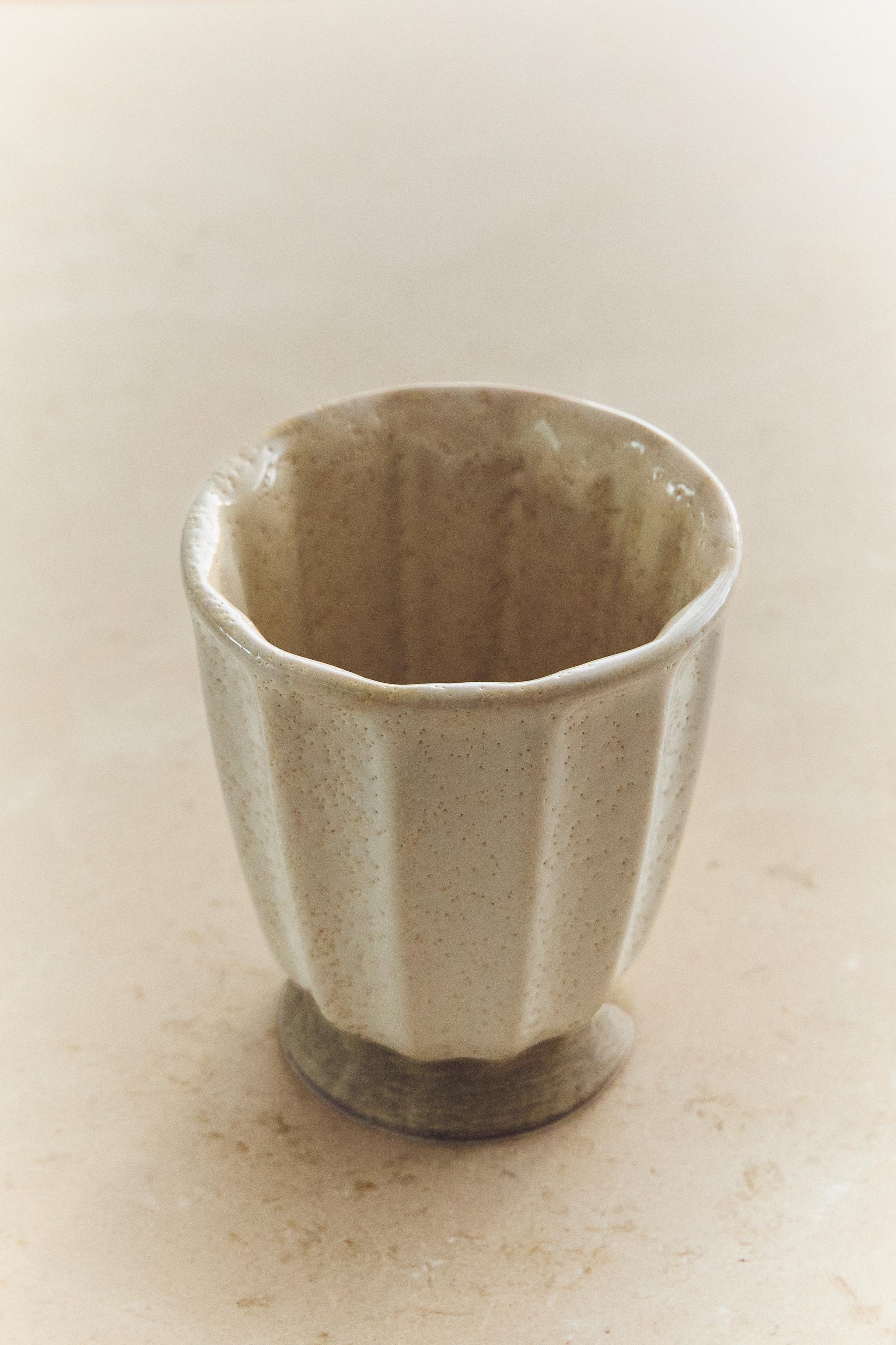 RUSTIC CERAMIC TOOTHBRUSH TUMBLER